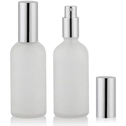 Glass Spray Bottle 3.4oz, Empty Frosted Perfume Atomizer, Fine Mist Spray, Sprayer (2 PACK)
