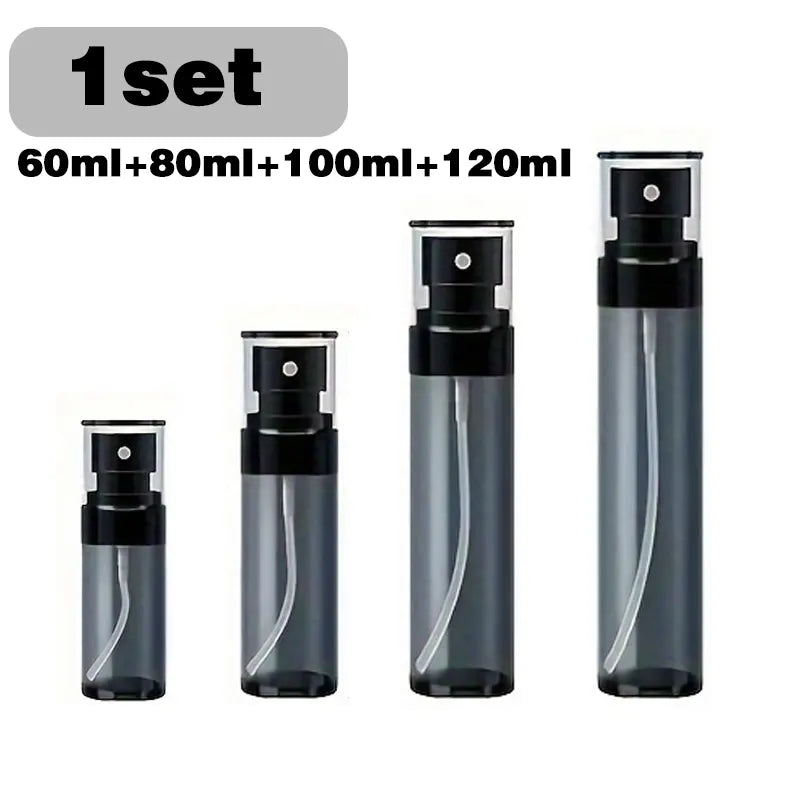 Black Cylindrical Mini Fine Mist Spray Bottle (1 Pack, 60ml/80ml/100ml/120ml) - Black Plastic Discreet Content Storage, Leak-proof Carry, Reusable Refillable Multi-use Spray Cosmetic Container, Travel Size Kitchenware Accessory