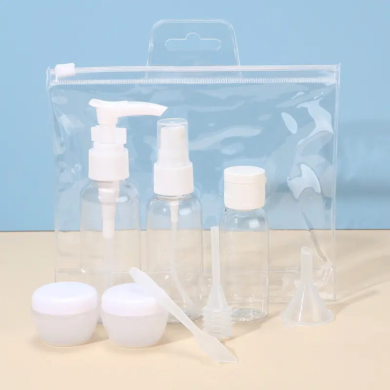 8-Piece Portable Travel Spray Bottle Set, Shampoo Bath Gel Lotion Containers, Plastic Bottles, Durable & Leak-Proof Design for Easy Carrying, Lotion Bottles