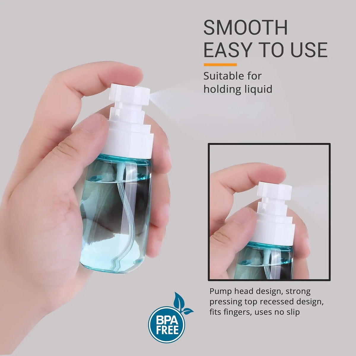 3pcs Small Spray Portable Transparent Spray Bottle Travel 100ml Fine Mist Mini Empty Spray Bottle Refillable Spray Containers - Leak-Proof - For Toner, Face, and Hair Spray, Pump Bottles Set