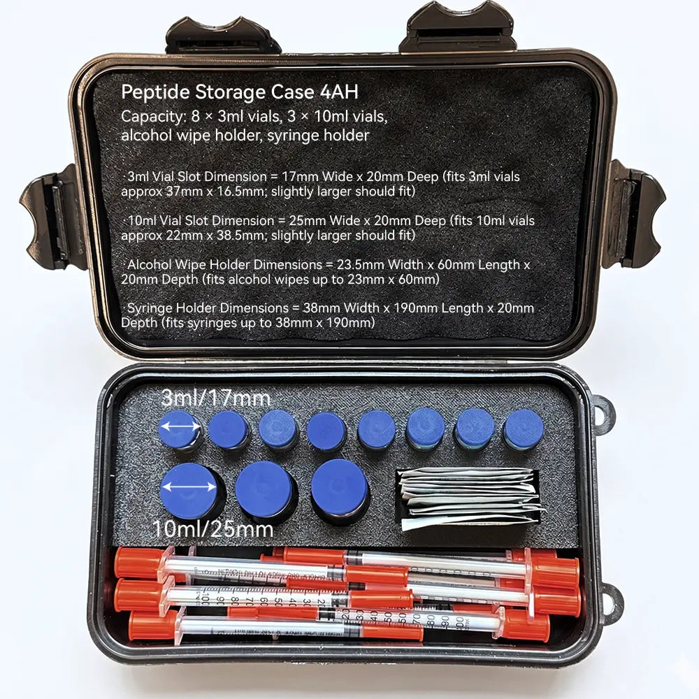 Peptide Storage Case – Boxes 3ml 10ml 30ml Vial High Quality Insulin Case with Secure Slots for Peptide Bottles & Syringes – Ideal for Travel, Office, School Supplies, Desk Accessories – Multiple Configurations
