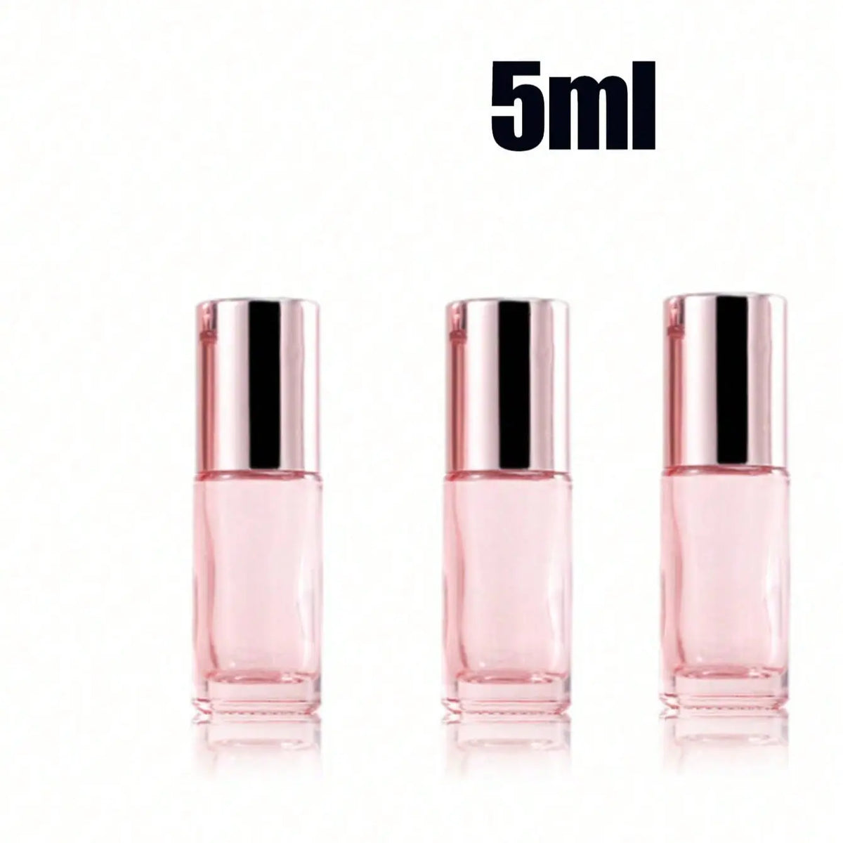 Rose Gold Glass Roller Ball Bottle, Essential Oil Bottle, Perfume Roller Ball Bottle, Travel Size, Reusable, Refillable Design, Stainless Steel Refillable, Stainless Steel Roll-On Cap, Scented Oil Bottles, Oil Container