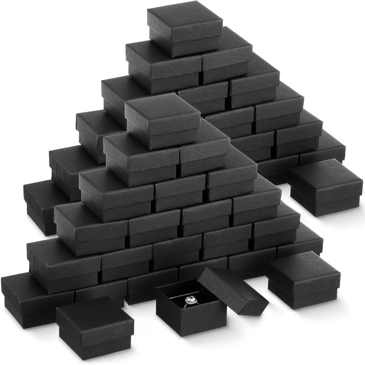 72 count  Ring  Boxes Bulk 2 x 2 x 1.2 Inch Ring Necklace Earring Boxes for Weddings Christmas