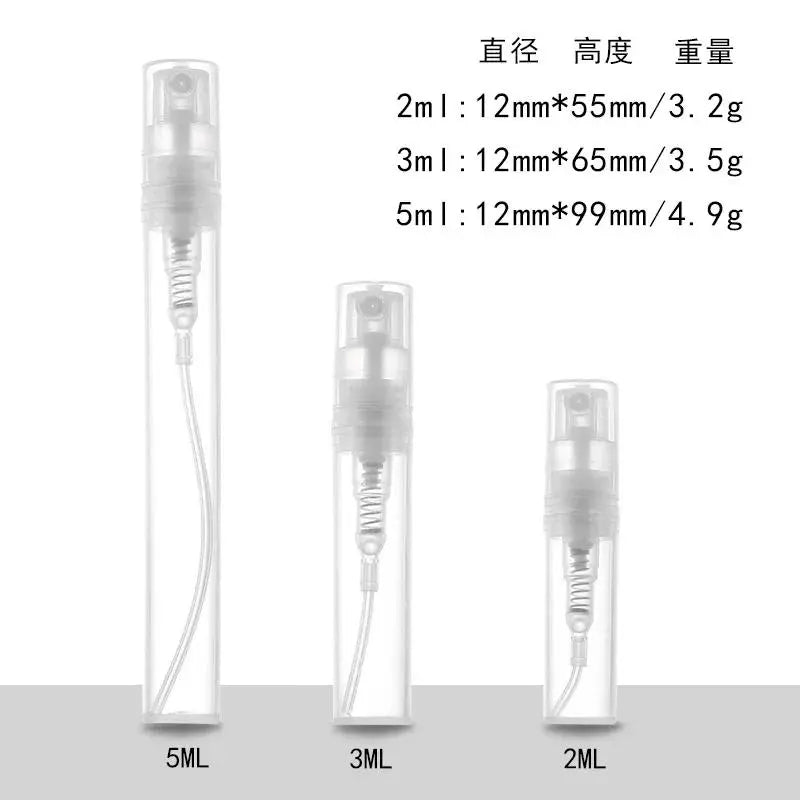2/3/4/5ML Mini Clear Plastic Spray Bottle Empty Perfume Atomizer Cleaning Travel Bottles Set Essential Oils Refillable Bottles
