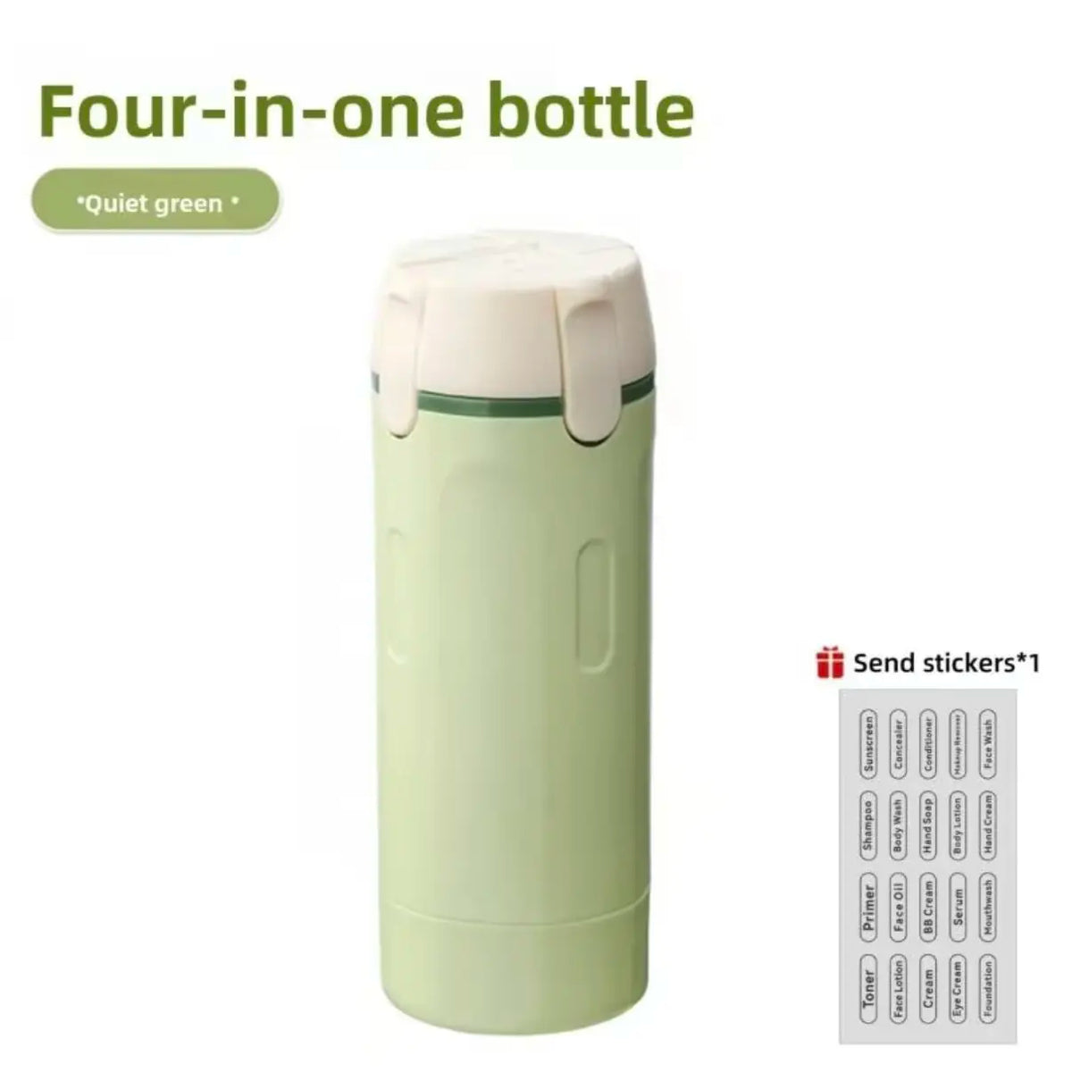 4-in-1 Portable Cosmetic Shampoo Dispenser Storage Bottle Plastic Travel Friendly Compact Design for Easy Carrying