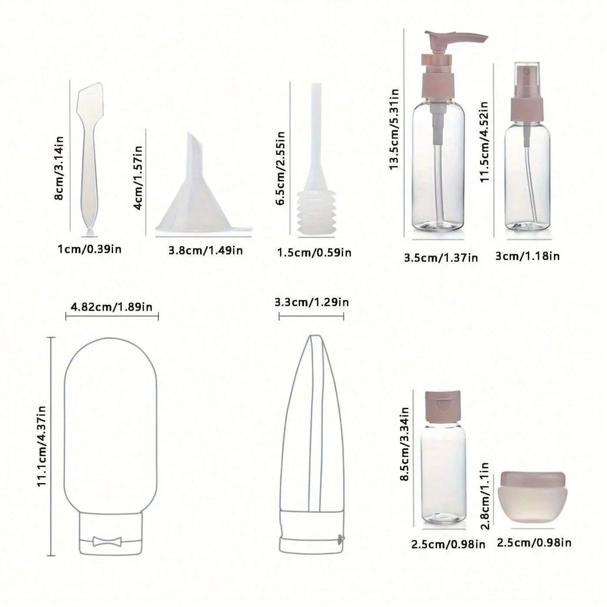 3pcs/11pcs Portable Refillable Design Bottle Travel Set, Plastic Travel Bottle, Container Set, Toiletries Storage Bottle, Bath and Wash Separate Bottles, Ideal for On-The-Go Use