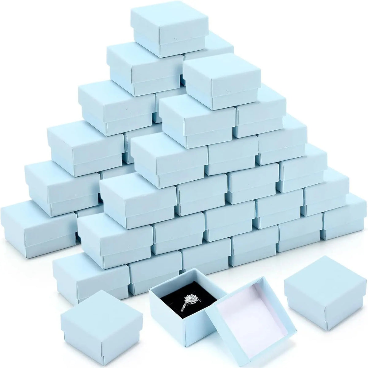 72 count  Ring  Boxes Bulk 2 x 2 x 1.2 Inch Ring Necklace Earring Boxes for Weddings Christmas