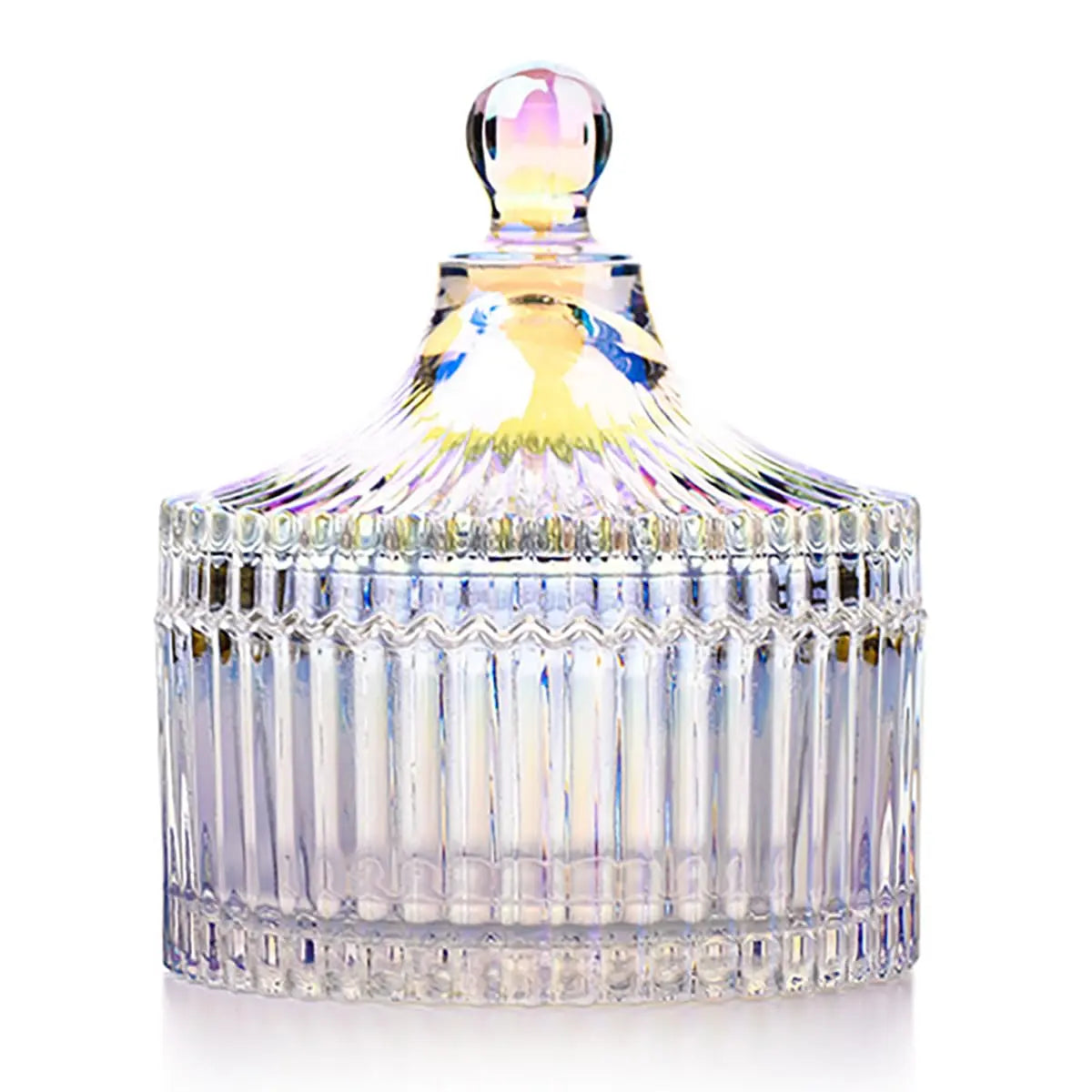 Purplish Red Lead-Free Glass Canister with Lid - Minimalist Can-Shaped Jar, Small/Large Options, Kitchen Preserving Container, Jewelry/Candy Dish, Office Accessories Storage, Crystal Look with Dazzling Light
