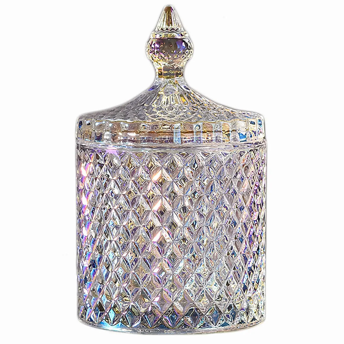 Purplish Red Lead-Free Glass Canister with Lid - Minimalist Can-Shaped Jar, Small/Large Options, Kitchen Preserving Container, Jewelry/Candy Dish, Office Accessories Storage, Crystal Look with Dazzling Light