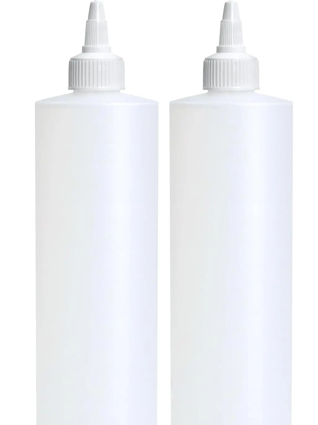 Condiment Squeeze Bottles, 16 OZ Empty Squirt Bottle with Twist Top Cap, Leak Proof - Great for Ketchup, Mustard, Syrup, Sauces, Dressing, Oil, Arts and Crafts, BPA FREE Plastic - 2 PACK