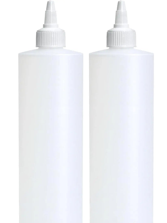 Condiment Squeeze Bottles, 16 OZ Empty Squirt Bottle with Twist Top Cap, Leak Proof - Great for Ketchup, Mustard, Syrup, Sauces, Dressing, Oil, Arts and Crafts, BPA FREE Plastic - 2 PACK