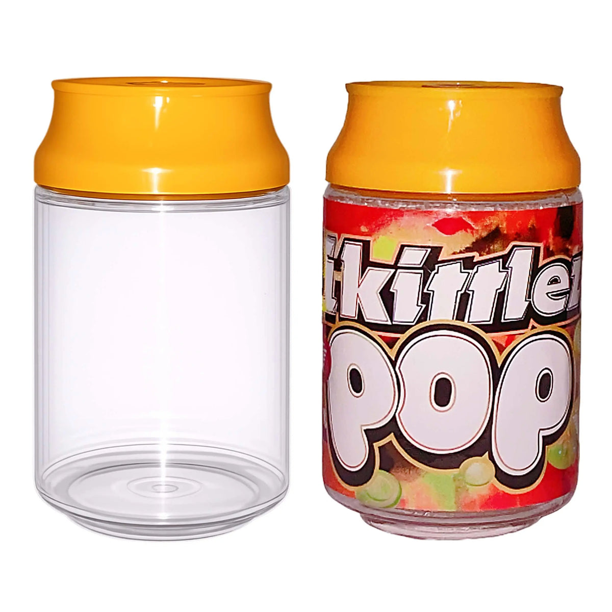 12 Pack Soda Can Style Storage Containers with Lids and Decorative Wrap Labels