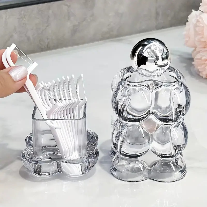 1pc Elegant Design Toothpick Box, Home Use Dental Floss Storage Container, Storage Organizer