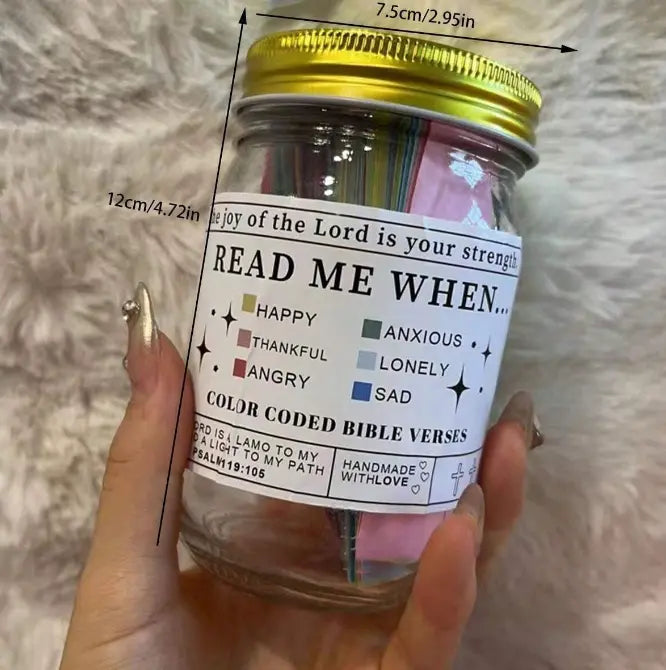 Handcrafted Bible Verse Jar: Inspirational Scriptures for Daily Encouragement