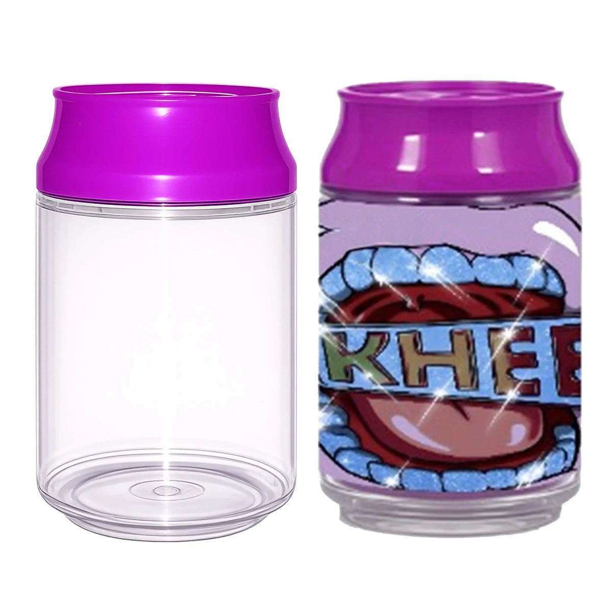 12 Pack Soda Can Style Storage Containers with Lids and Decorative Wrap Labels