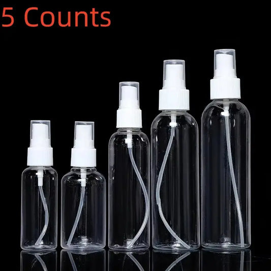 Reusable Transparent Pet Plastic Portable Spray Bottles, Refillable Design, Travel Container Bottle, Empty Perfume Containers, Available in Sizes 10ML 20ML 30ML 50ML 100ML, Clear Bottle