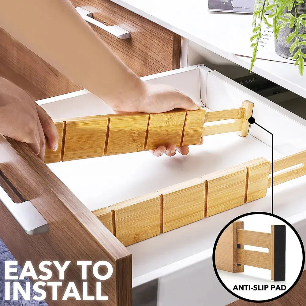 SpaceAid® Bamboo Drawer Organizer Expandable Drawer Dividers