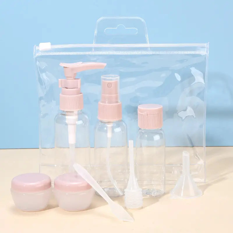 8-Piece Portable Travel Spray Bottle Set, Shampoo Bath Gel Lotion Containers, Plastic Bottles, Durable & Leak-Proof Design for Easy Carrying, Lotion Bottles