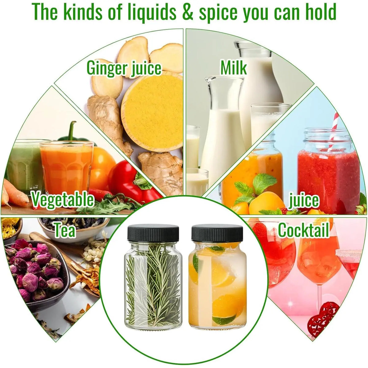 2 oz Glass Ginger Shots Bottle with Caps, 12 pack 60 ml Juice Shot Bottles,Leakproof Small Glass Bottles with Lids for Ginger,Beverages