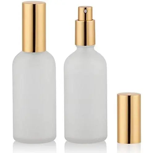Glass Spray Bottle 3.4oz, Empty Frosted Perfume Atomizer, Fine Mist Spray, Sprayer (2 PACK)