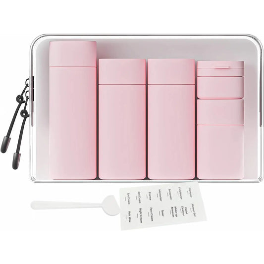 5-piece travel cream dispenser bottle set, travel toiletry container set, travel essentials, Storage Bottles