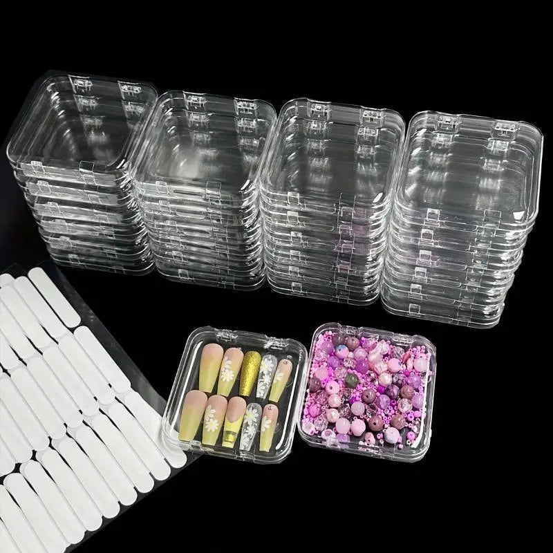 Clear Nail Boxes: Transparent Nail Storage, Small Nail Wearing Boxes, Tool & Accessories for Nail Care, Organizer Storage Supplies, Beauty Supplies Organizer, Clear Acrylic Storage, Acrylic Organizers