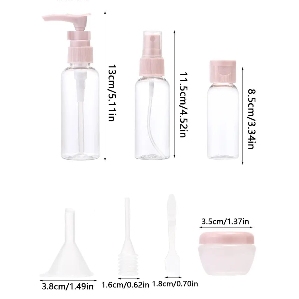 8-Piece Portable Travel Spray Bottle Set, Shampoo Bath Gel Lotion Containers, Plastic Bottles, Durable & Leak-Proof Design for Easy Carrying, Lotion Bottles