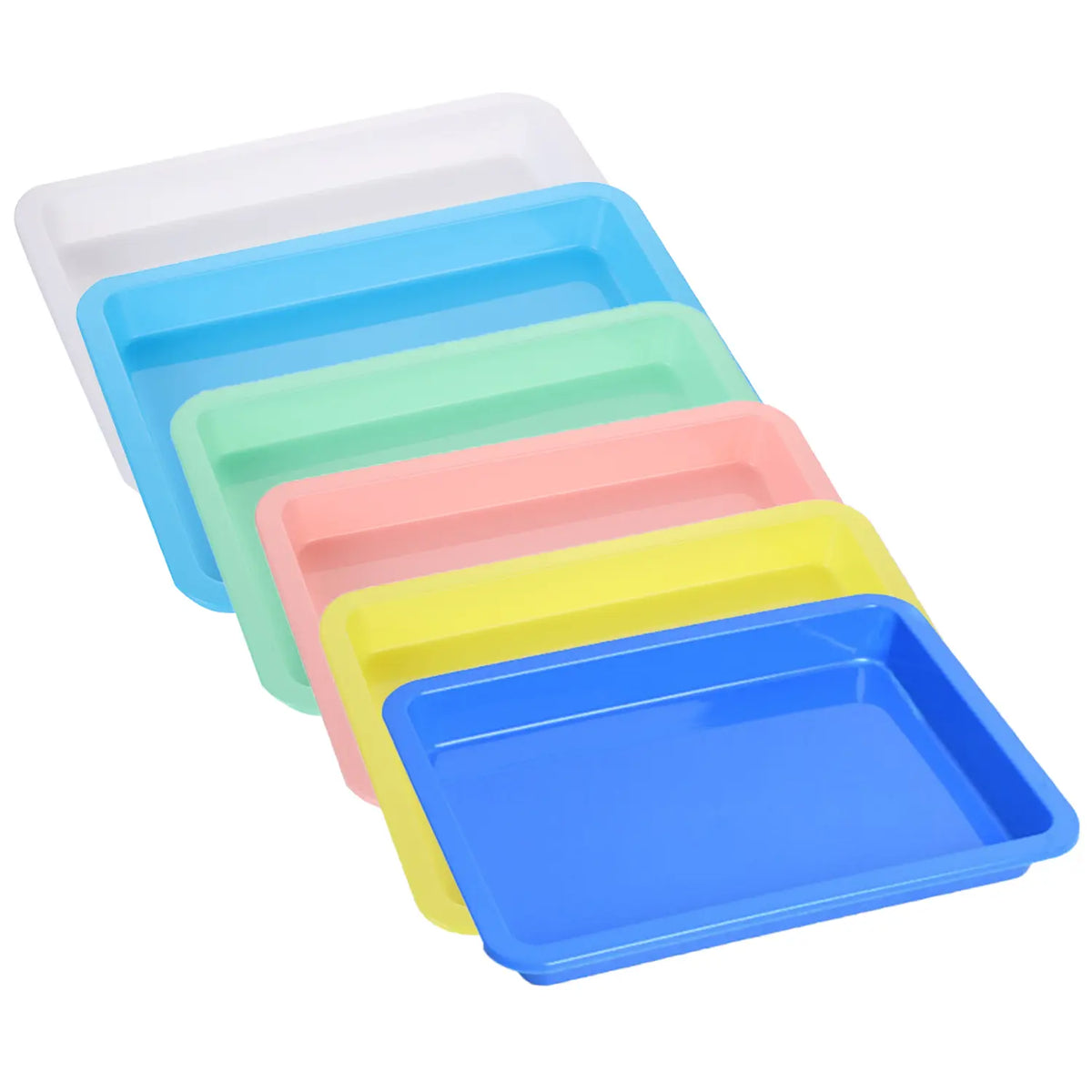 5pcs Plastic Art Trays, Stackable Activity Crafts Organizer, Serving, Jewelry Tray for DIY Projects, Painting, Beads, Organizing Supply