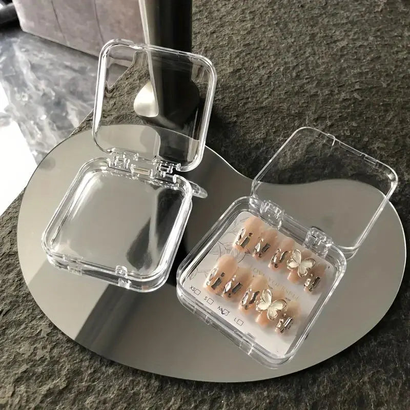 Clear Nail Boxes: Transparent Nail Storage, Small Nail Wearing Boxes, Tool & Accessories for Nail Care, Organizer Storage Supplies, Beauty Supplies Organizer, Clear Acrylic Storage, Acrylic Organizers