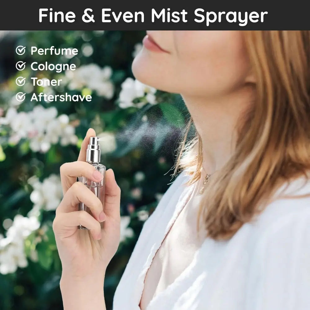 2PCS Mini Refillable Glass Spray Bottle Set, 3 Accessories, Including Funnel, Water Drip, Pump, Perfume Fine Atomizer