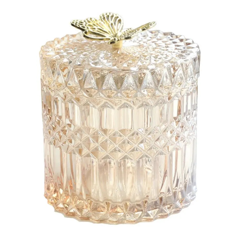 Creative Crystal Glass Butterfly Storage Jar, Glass Storage Container, Home Bedroom Decor, Jewelry Box, Makeup Cotton Holder, Toothpick Organizer, Decorative Jar, Glass Storage Jars, Glass Containers