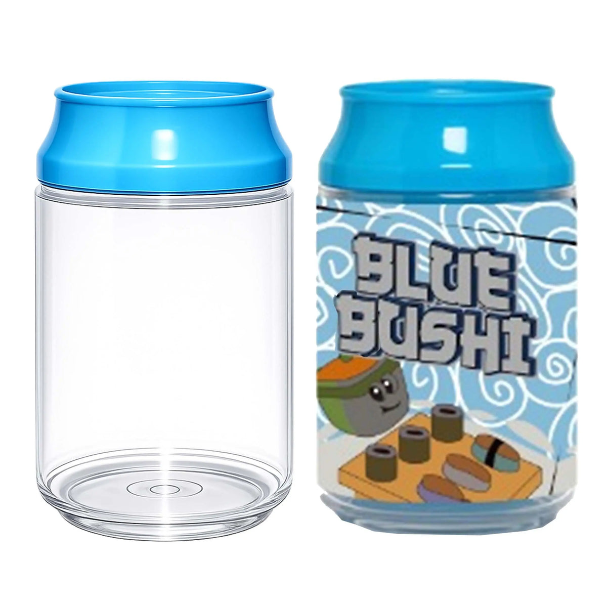 12 Pack Soda Can Style Storage Containers with Lids and Decorative Wrap Labels