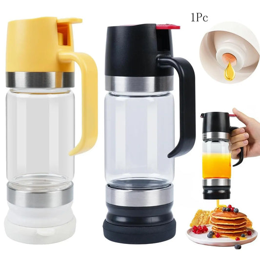 Honey pump bottle，12oz Honey Jar, Leak-Proof with Stand, Glass Honey Dispenser, Easy One-Hand Use, Ideal for Coffee or Tea, No Drip Honey Container, Transparent Container, Dispensing Bottle
