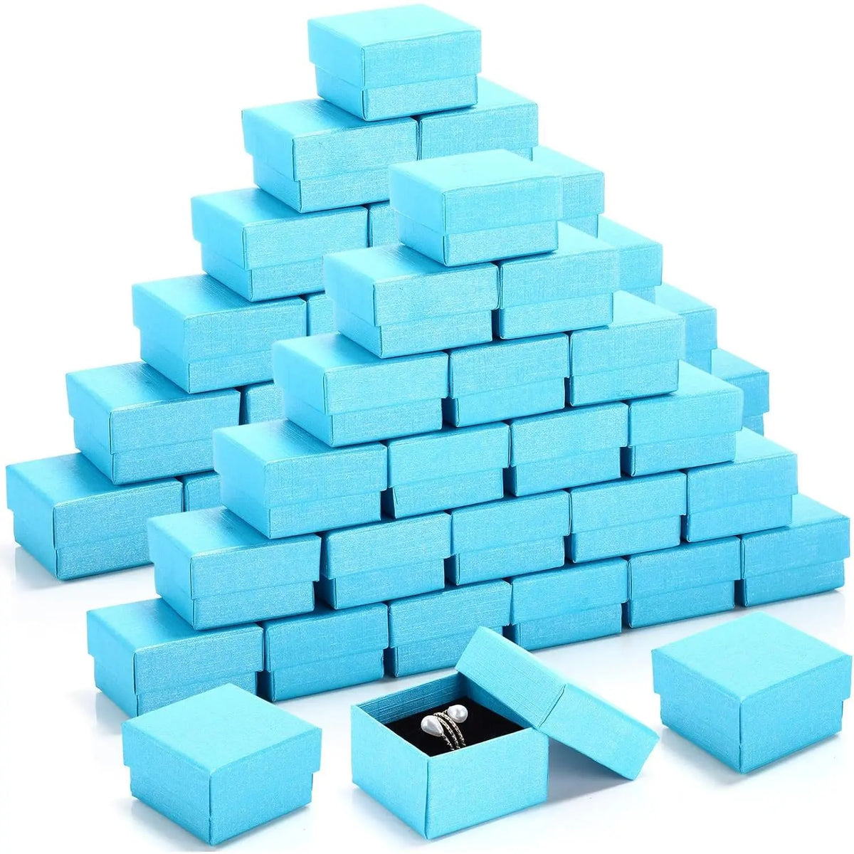 72 count  Ring  Boxes Bulk 2 x 2 x 1.2 Inch Ring Necklace Earring Boxes for Weddings Christmas