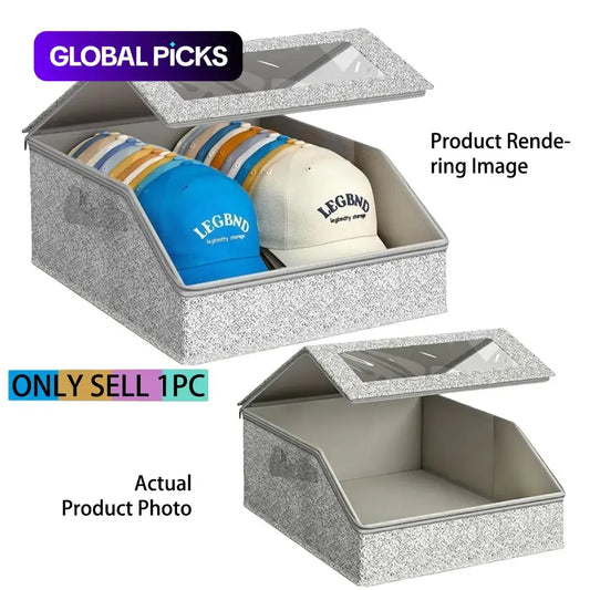 Multi - purpose Hat Storage Box - Large - Capacity Baseball Cap Organizer for Multifunctional Home Storage Multifunctional Storage Bin Organizer Bins Dustproof Storage Boxes #GLOBAL PICKS
