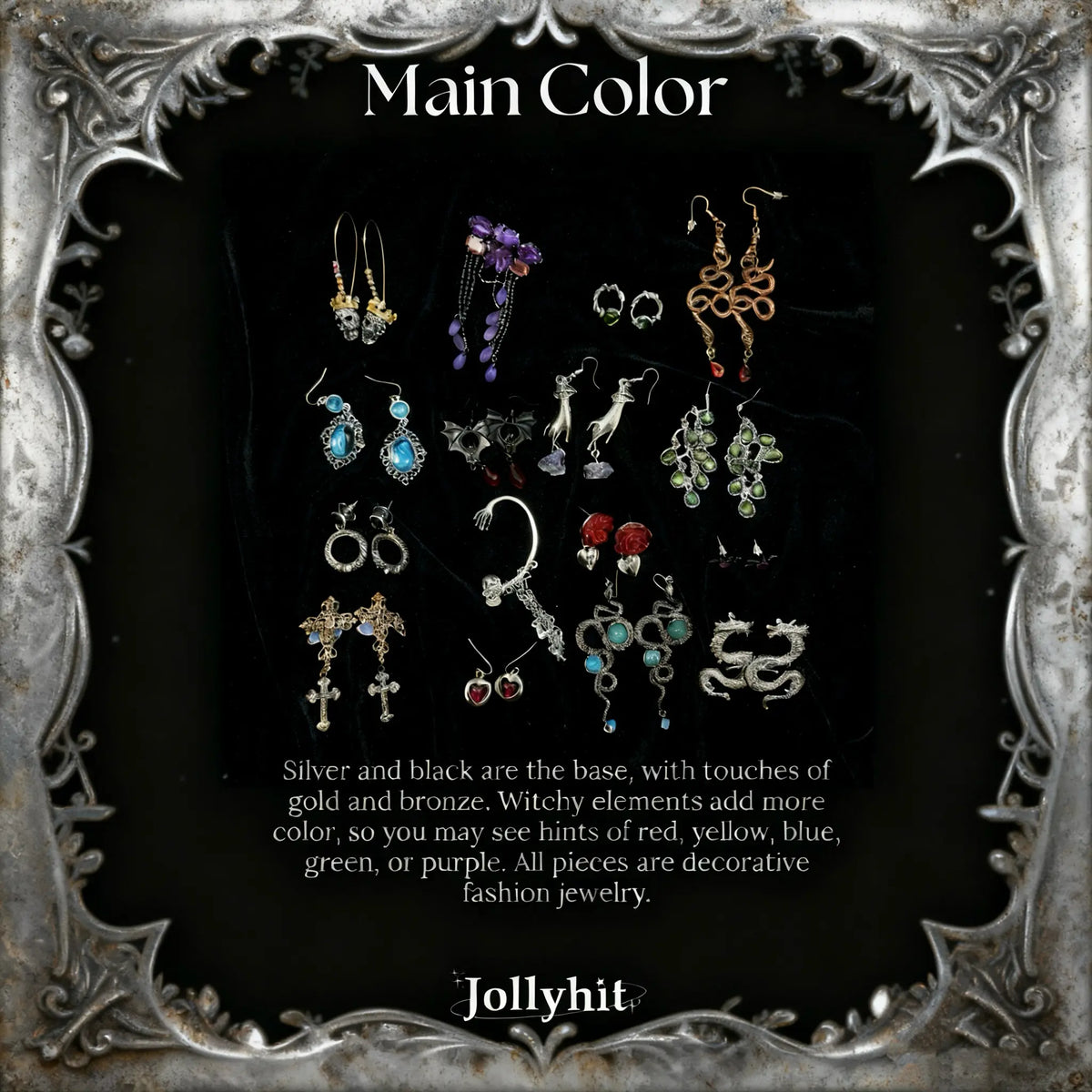 Jollyhit Light Goth Mystery Jewelry Jar –Costume Light Goth with Witchy & Punk Aesthetic, Birthday, Bestie & Girlfriend Gift SpringStatements , womens gifts,emo accessories summerwins