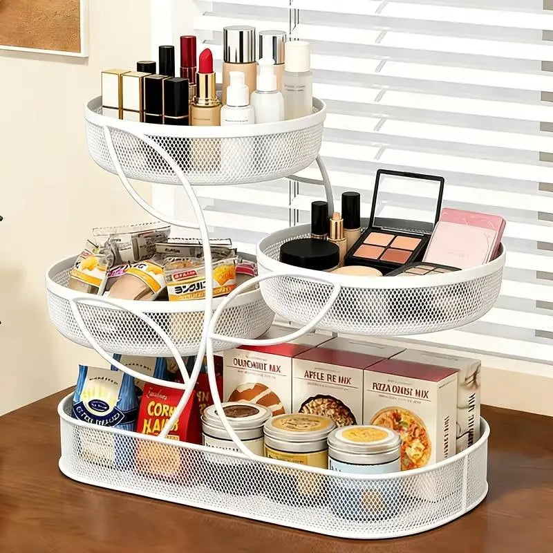 3-Layer Compartmentalized Beauty Organizer - Divided Cosmetics Organiser for Vanity Skincare, Perfume, Desktop & Bathroom Storage Organization Rack