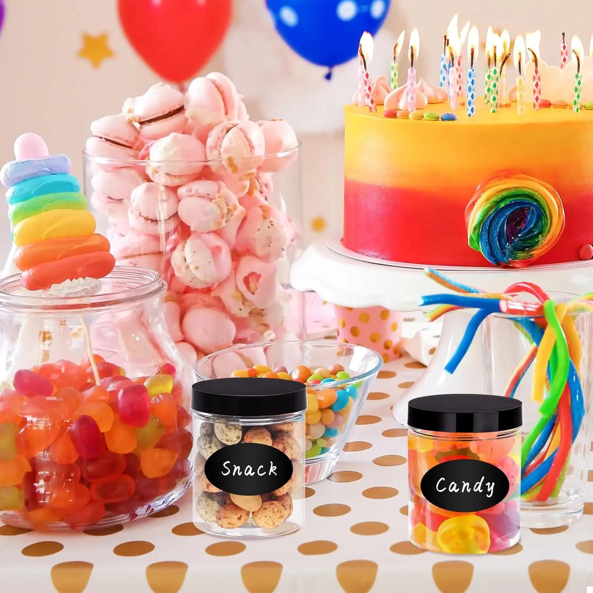 48 Pack Plastic Jars with Lids 6 OZ - Empty Clear  Containers with Pen and Labels, Round Small Plastic Jars with Screw On Lids for Slime, Makeup, Butter, Cream, Lotion, Pot, Dry