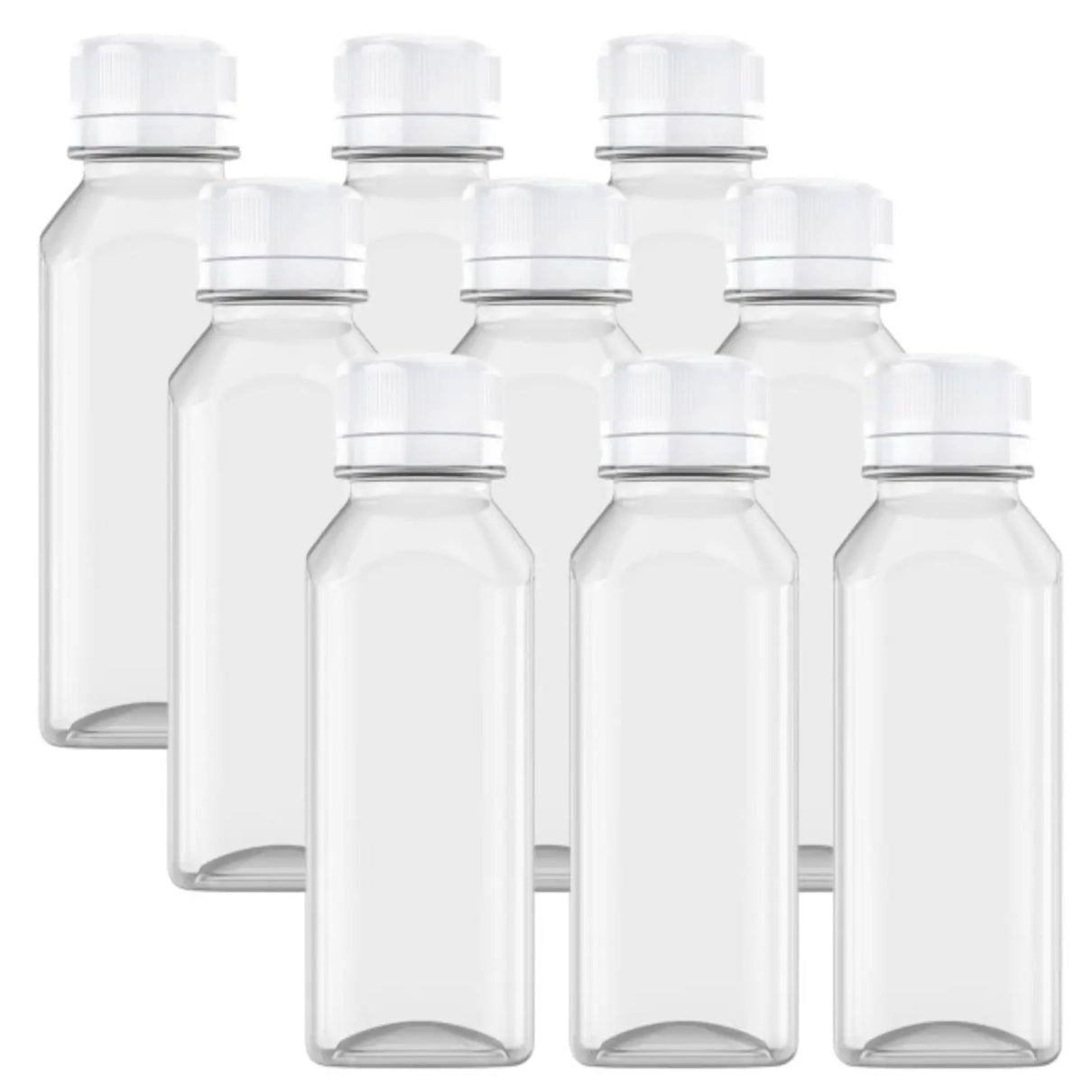 9/6/3PCS 12oz Lightweight Food Grade Reusable Safe Plastic Juice Bottles with Caps, Fridge-Use Drink Containers for Juicing & Smoothies - Home Improvement Building Supplies