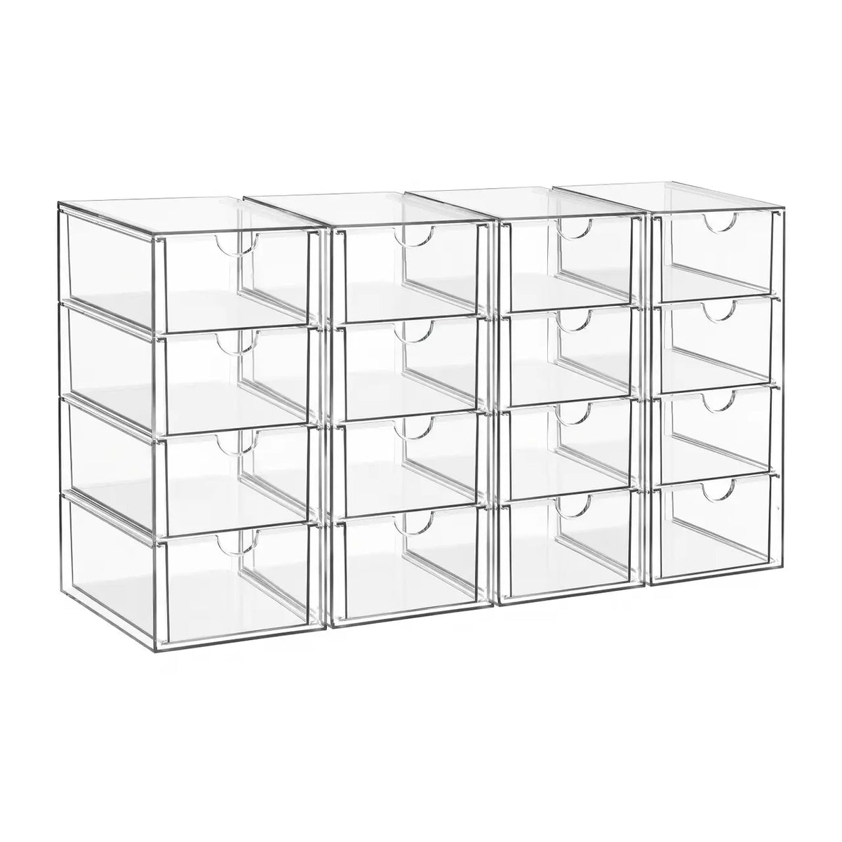 Acrylic Makeup Organizer with Drawers – Clear Stackable Storage for Cosmetics, Office, Bathroom & Craft – Dustproof, Waterproof