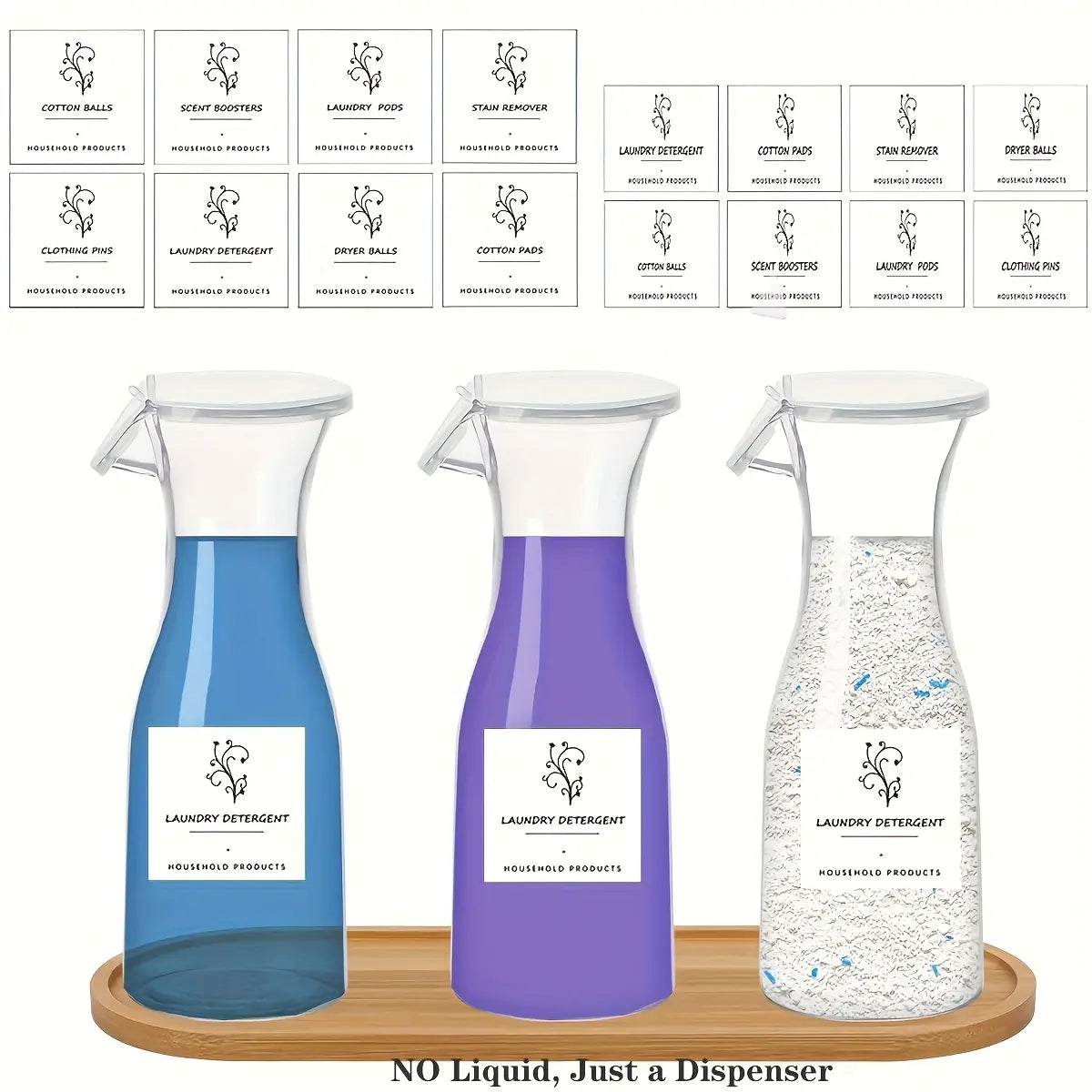 2/3 Pack Laundry Detergent Dispenser with Waterproof Label and Refillable Design for Laundry Room Organizing, Fabric Softener Dispenser, Laundry Soap Dispenser Liquid Laundry Detergent Container, Laundry Detergent Organizer, Refillable Bottle