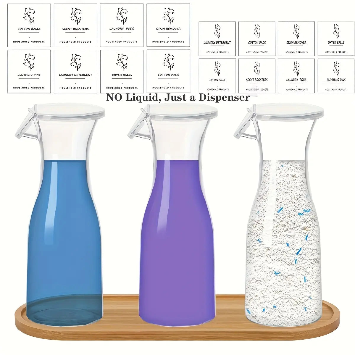 2/3 Pack Laundry Detergent Dispenser with Waterproof Label and Refillable Design for Laundry Room Organizing, Fabric Softener Dispenser, Laundry Soap Dispenser Liquid Laundry Detergent Container, Laundry Detergent Organizer, Refillable Bottle