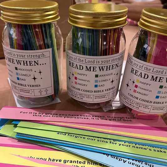 Handcrafted Bible Verse Jar: Inspirational Scriptures for Daily Encouragement