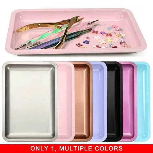 nail Multifunctional storage tray, stainless steel decoration tray, cosmetic tray, nail tools, Cosmetic Organizer, Organizer Storage Solution, Easy Maintenance
