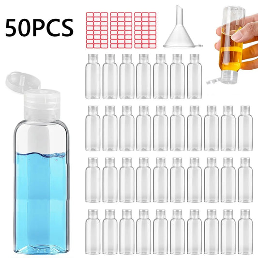 50PCS 3.4 oz Travel Bottles Tsa Approved Leakproof Plastic Squeezable Empty Small Bottles for Toiletries Liquids Travel Essentials with Flip Cap