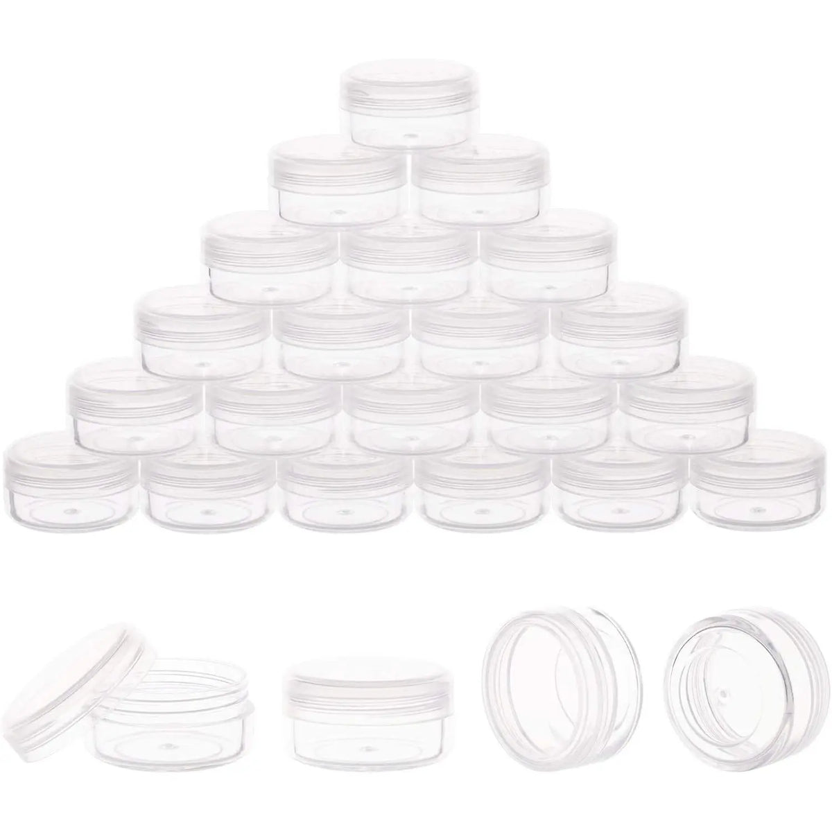 Containers, 3 Gram 50 count Sample Containers with ,  Clear Sample Jars for Makeup, Lotion, Eye Shadow, , and Lip Balm