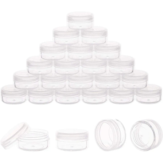 Containers, 3 Gram 50 count Sample Containers with ,  Clear Sample Jars for Makeup, Lotion, Eye Shadow, , and Lip Balm