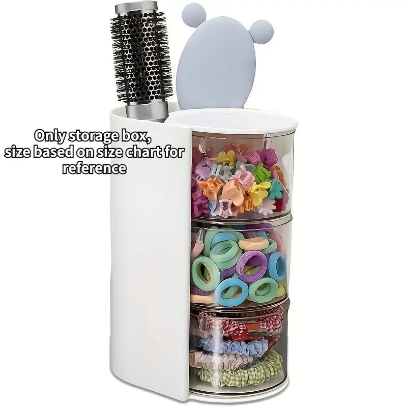 Three-Layer Rotating Makeup Organizer, Transparent Compartment Design, Space-Saving Storage for Brushes and Accessories, Perfect Gift for Women