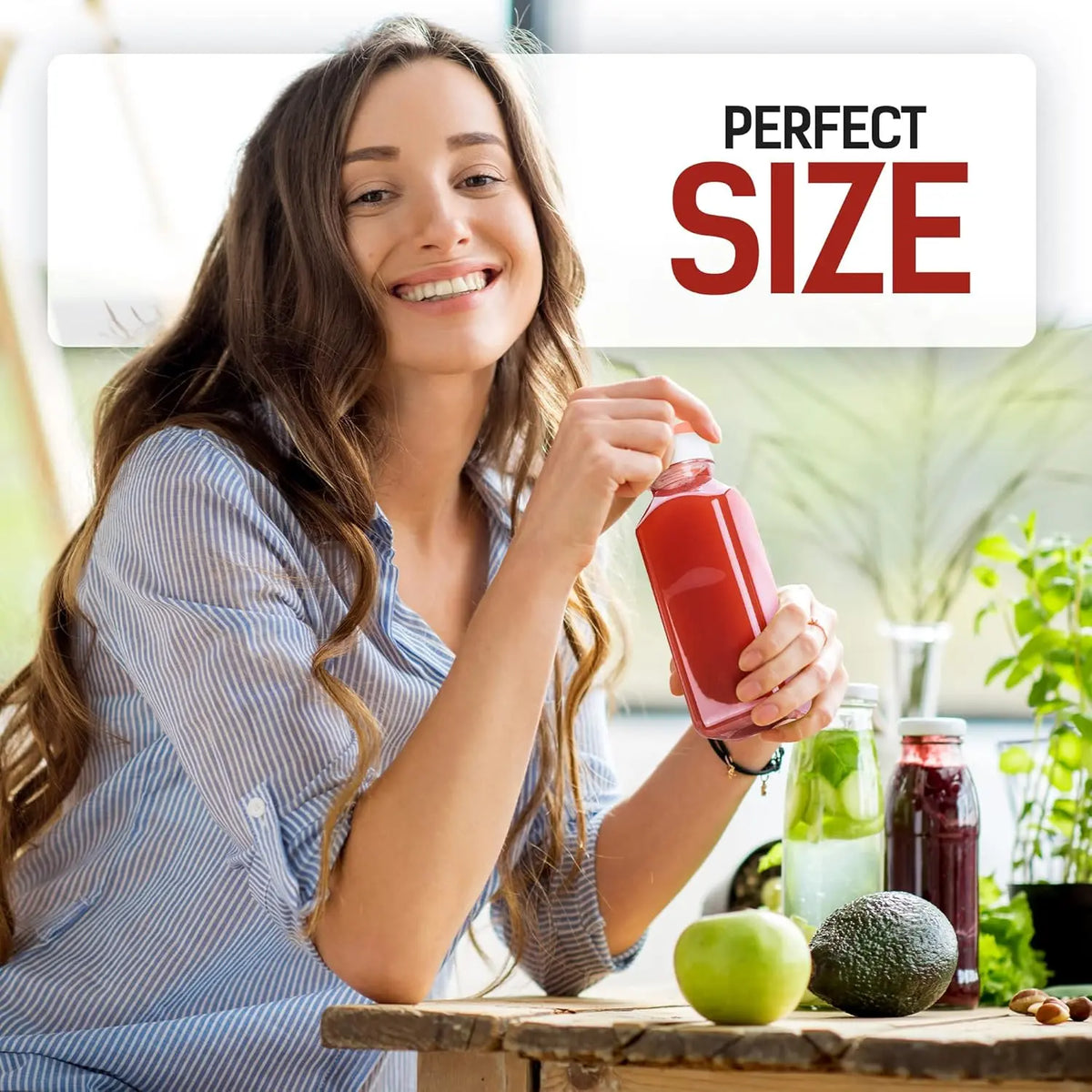 9/6/3PCS 12oz Lightweight Food Grade Reusable Safe Plastic Juice Bottles with Caps, Fridge-Use Drink Containers for Juicing & Smoothies - Home Improvement Building Supplies