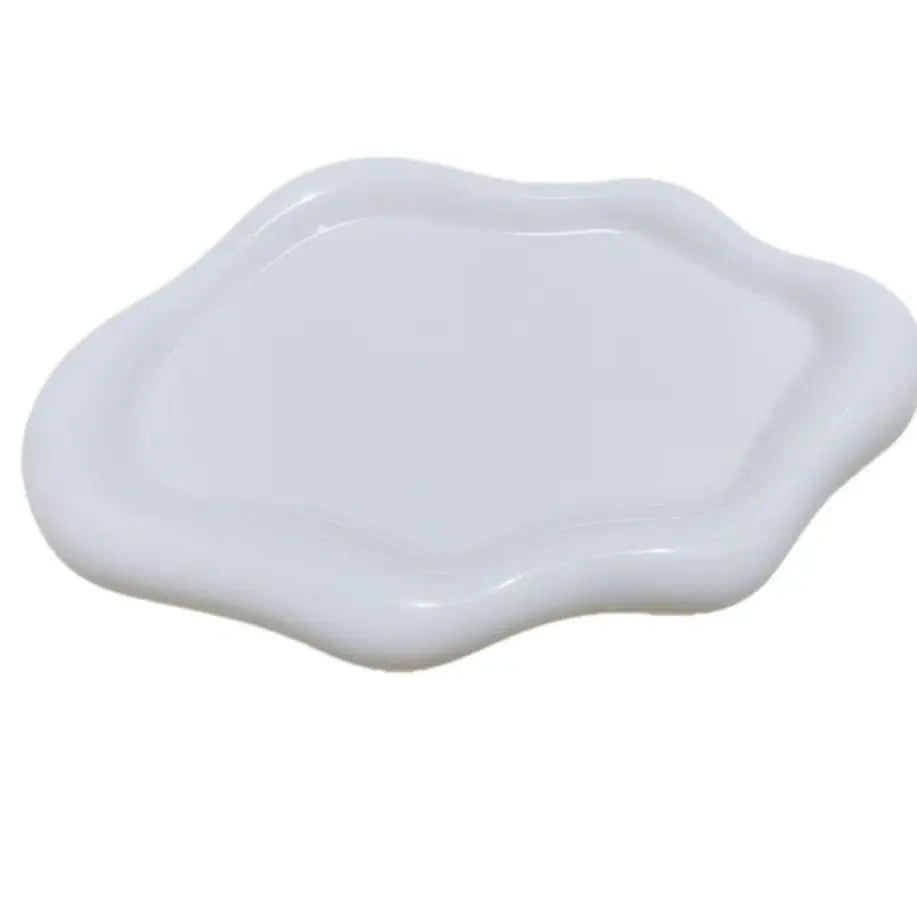 Cloud-Shaped Jewelry Tray, Single Layer Plastic Decorative Cute Storage Organizer for Perfume, Watches, Necklaces, Earrings, Artistic Desktop Decoration, Desktop Organization, Cloud Shape Design